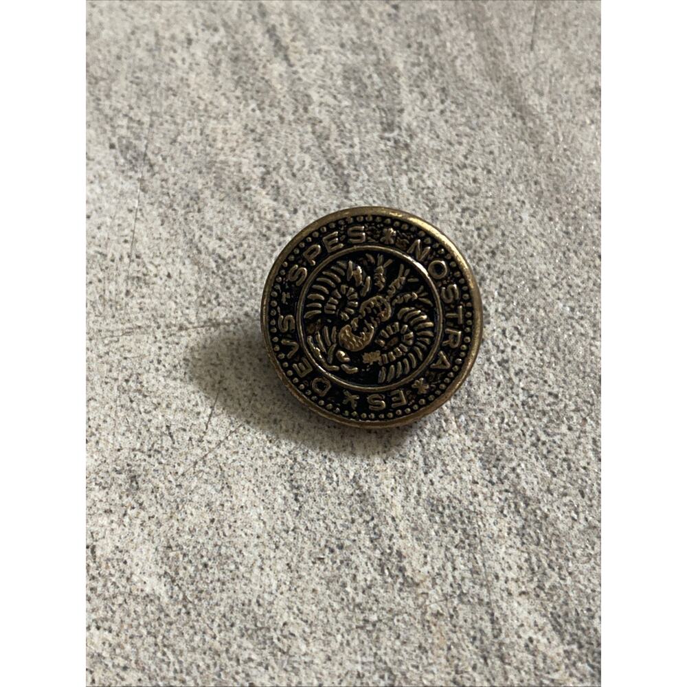 Hessian Soldier Button ESX DEVS SPES Nostra Teutonic Eagle Military Vintage